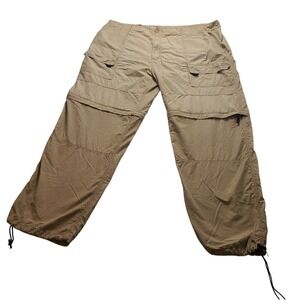 Basic Options Men's Khaki Convertible Zip Off Cargo Pants Tan Hiking Outdoor